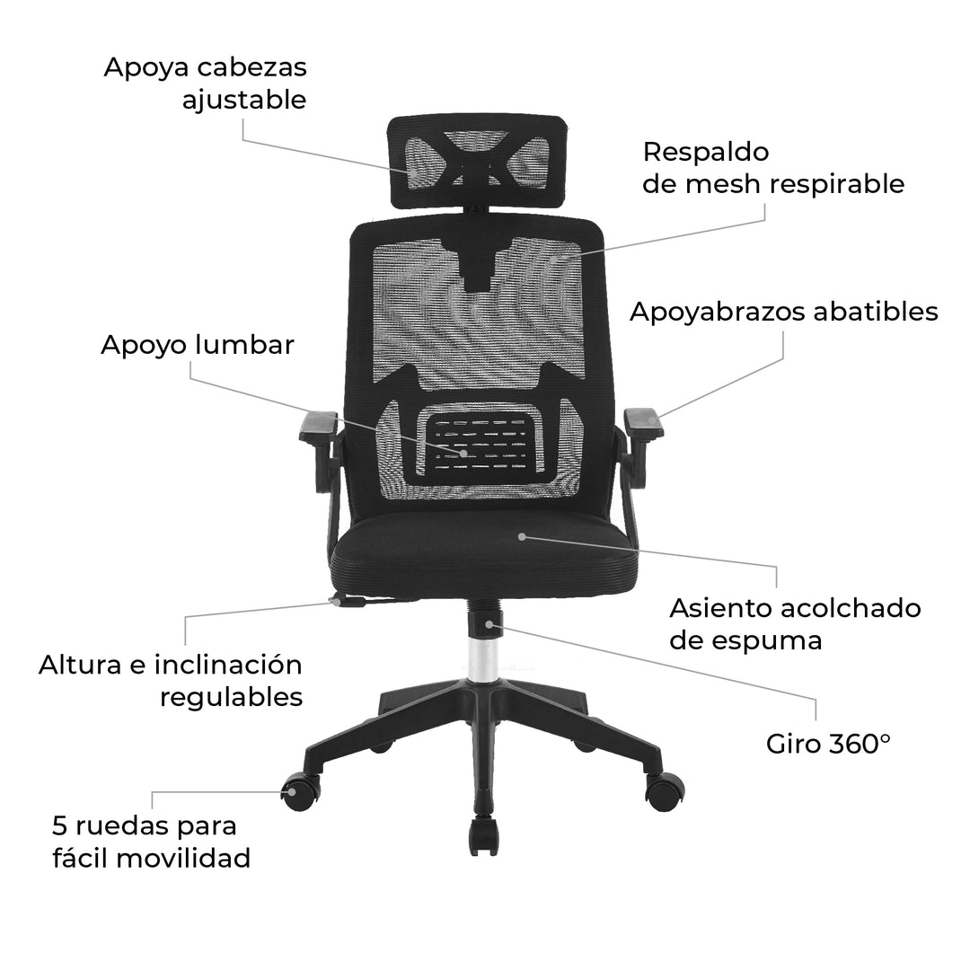 Silla de Oficina Presidente Doha Basculante