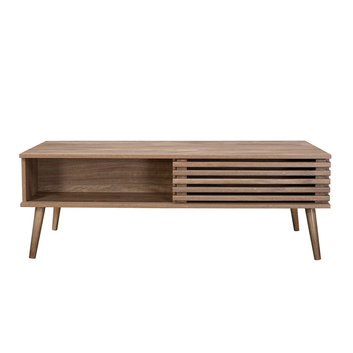 Mesa de Centro Retro con Estante Café