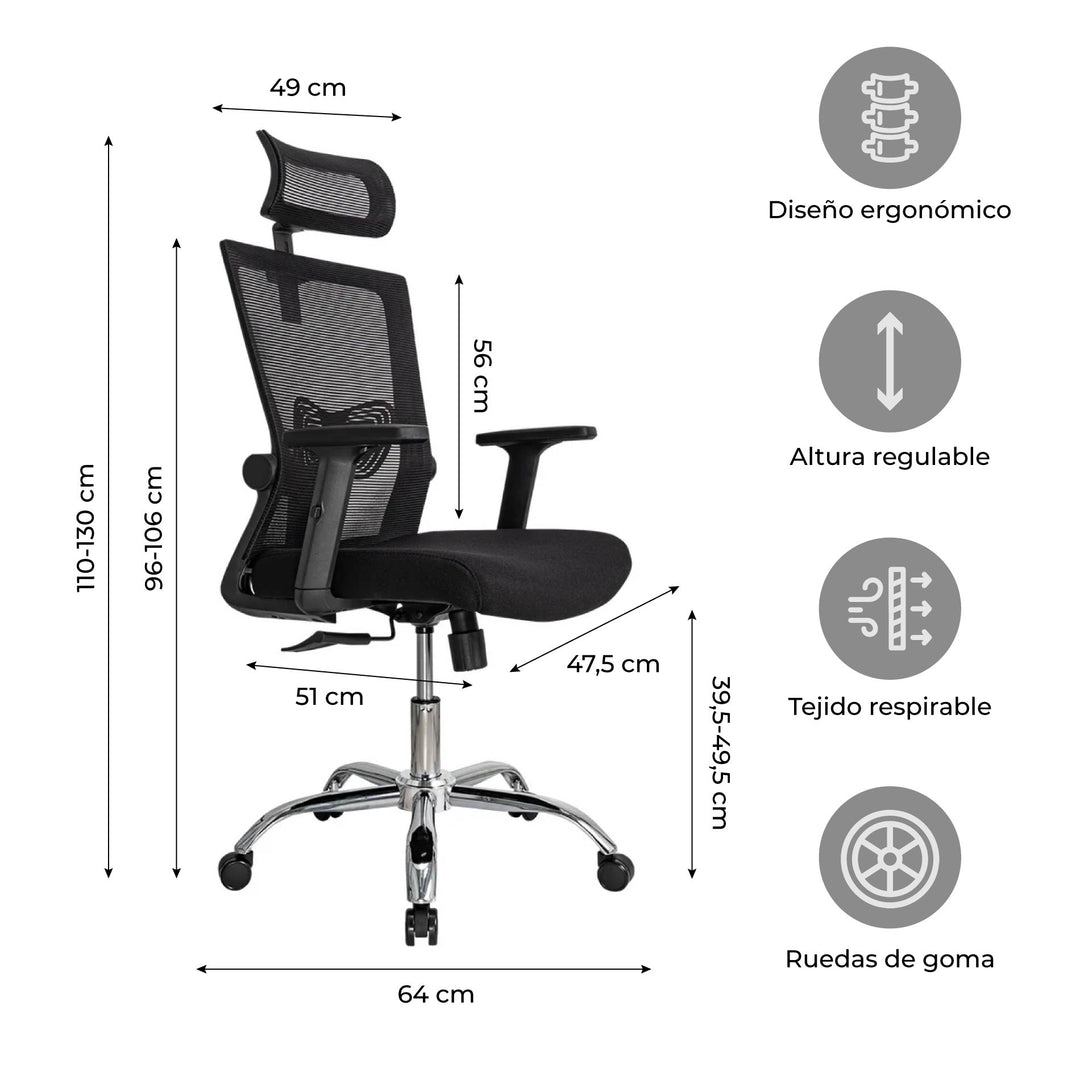 Silla de Oficina Presidente Delphi 1 Premium
