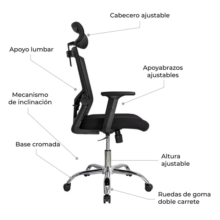 Silla de Oficina Presidente Delphi 1 Premium