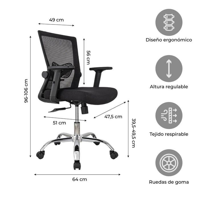 Silla de Oficina Gerente Delphi 1 Basculante Premium