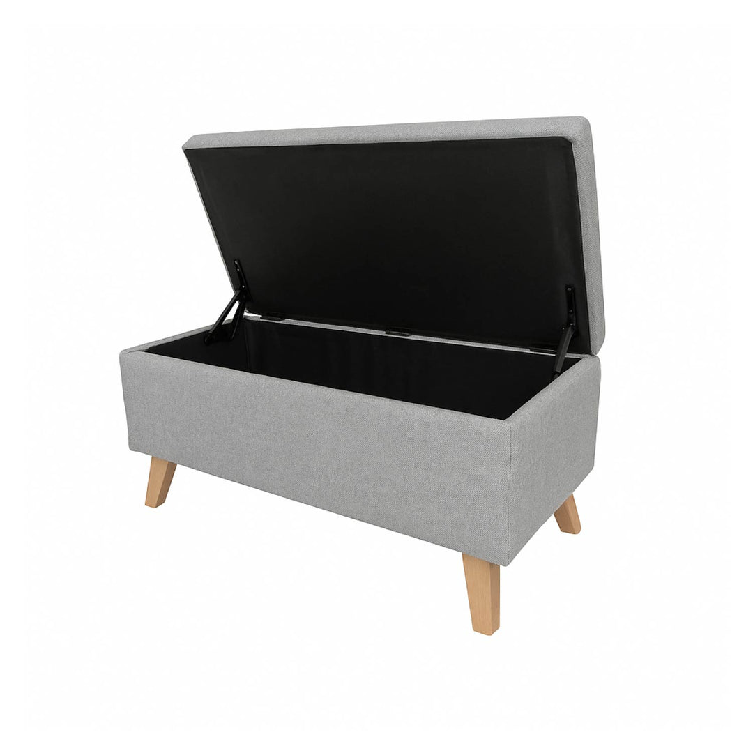 Banco Baul Tapizado Gris