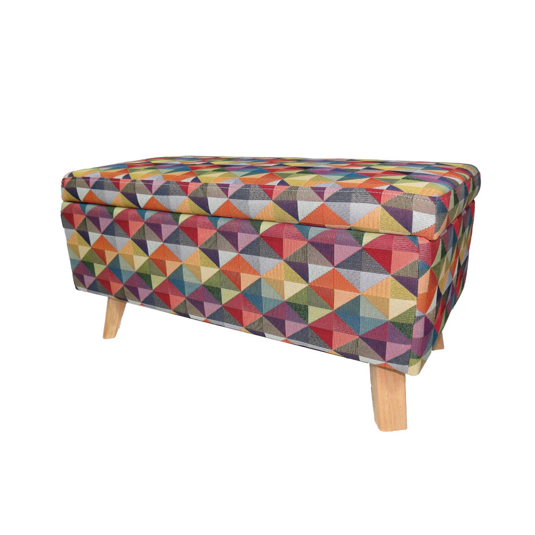 Banco Baul Tapizado Multicolor