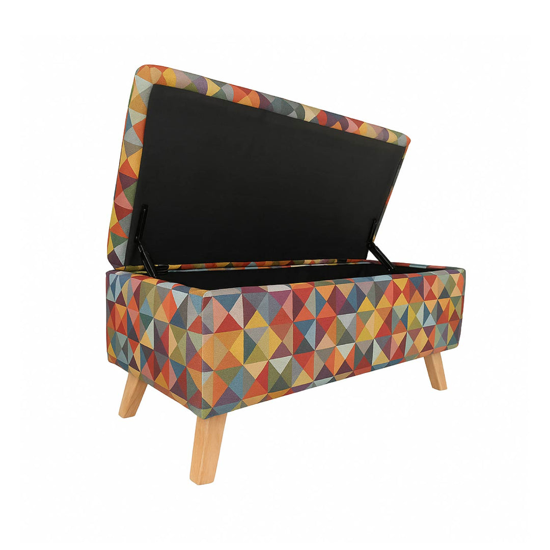 Banco Baul Tapizado Multicolor