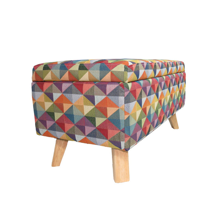 Banco Baul Tapizado Multicolor