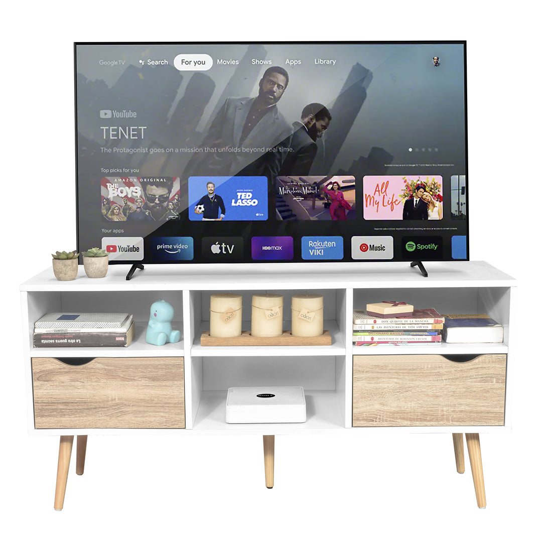 Mueble de TV Rack Bolonia Blanco y Café