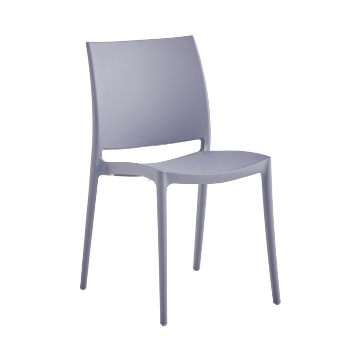 Silla de Comedor de Plástico Apta Exterior Gris