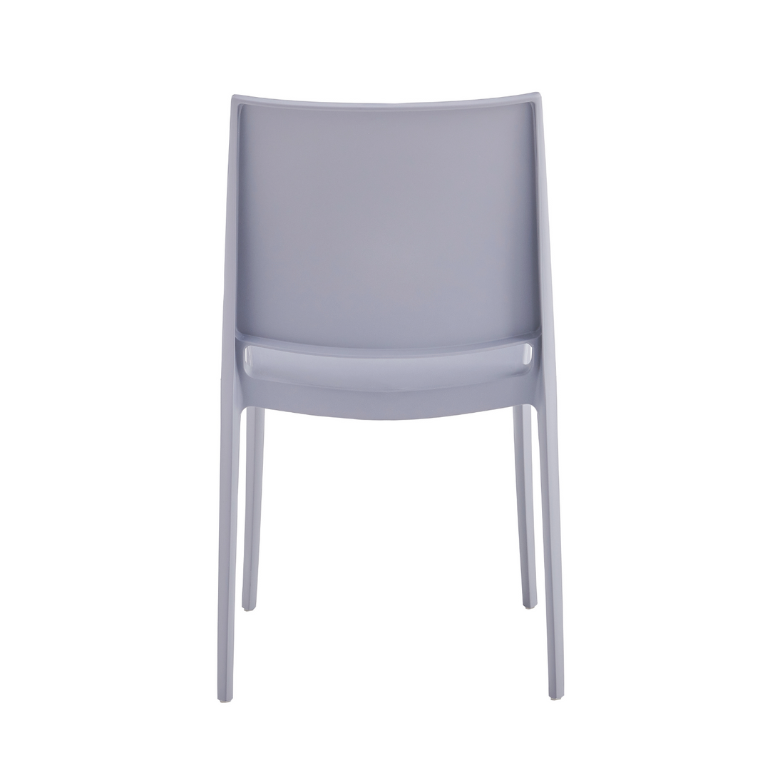 Silla de Comedor de Plástico Apta Exterior Gris