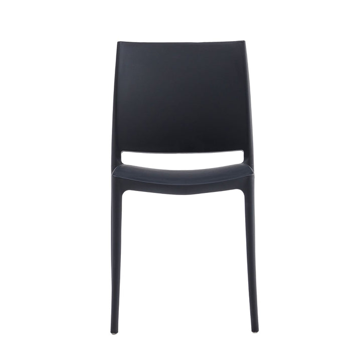 Silla de Comedor de Plástico Apta Exterior Negra