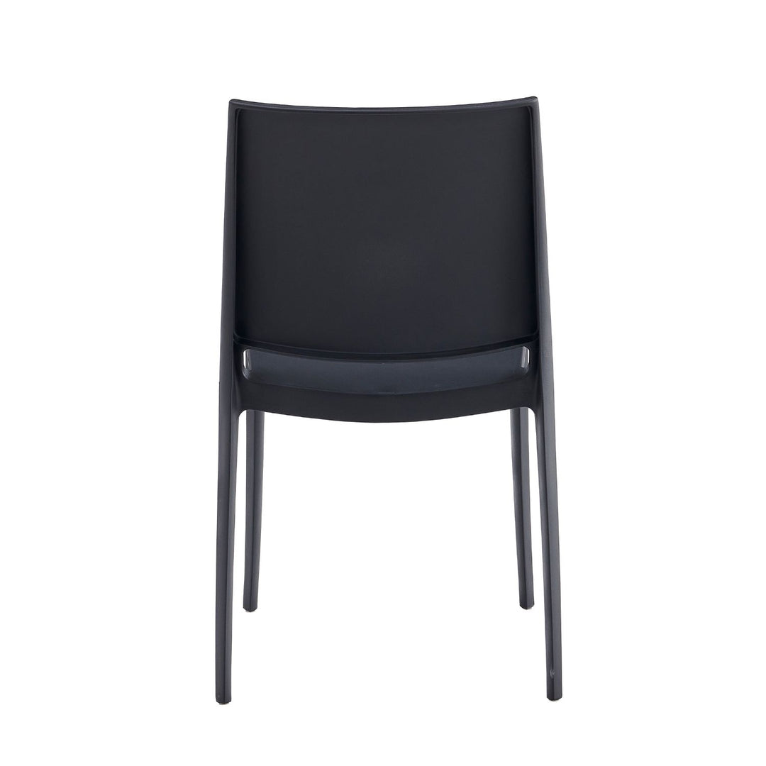 Silla de Comedor de Plástico Apta Exterior Negra