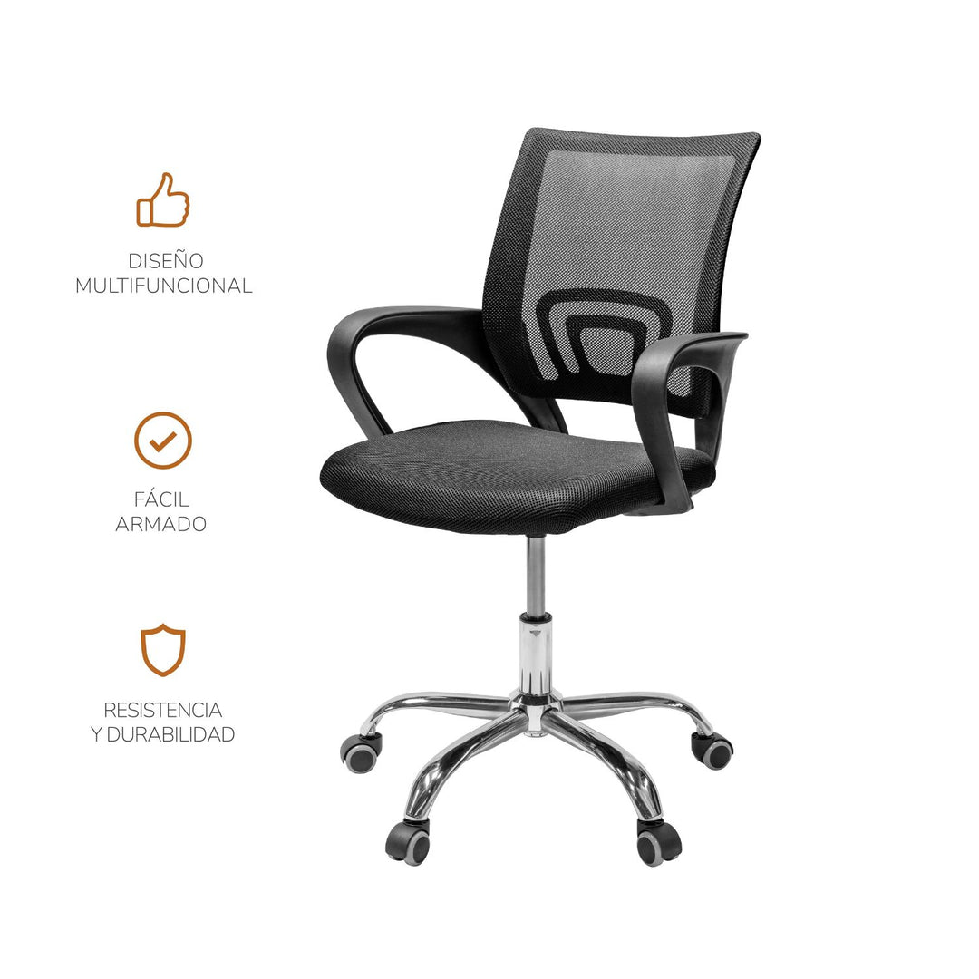 Silla de Oficina Ejecutiva Mesh con Base Cromada