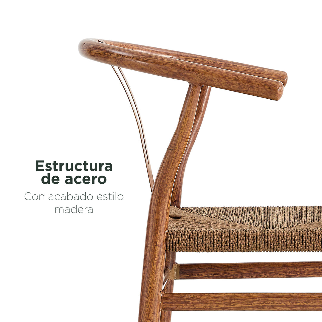 Set 2 Sillas de Comedor Makati Estilo Wishbone