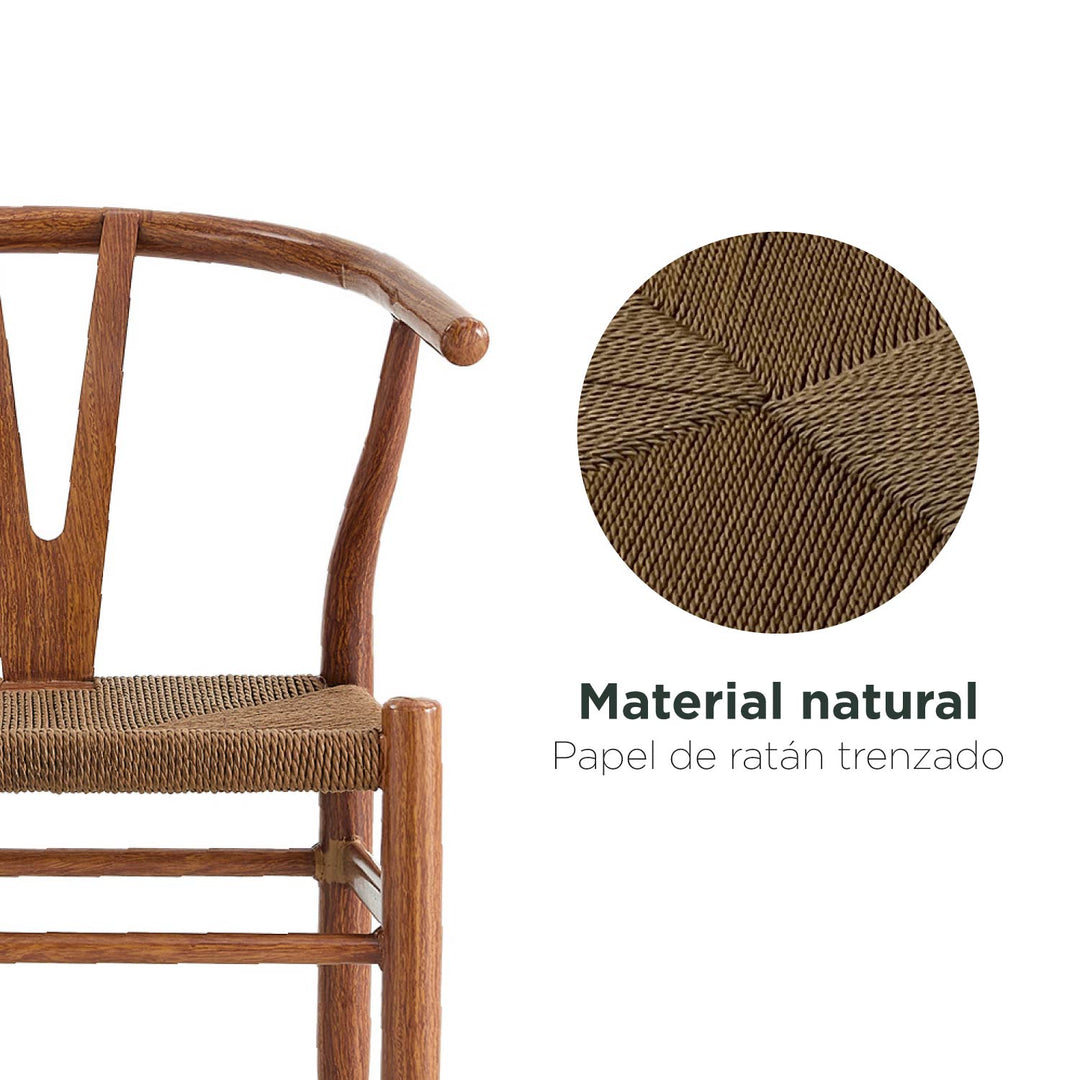 Set 2 Sillas de Comedor Makati Estilo Wishbone