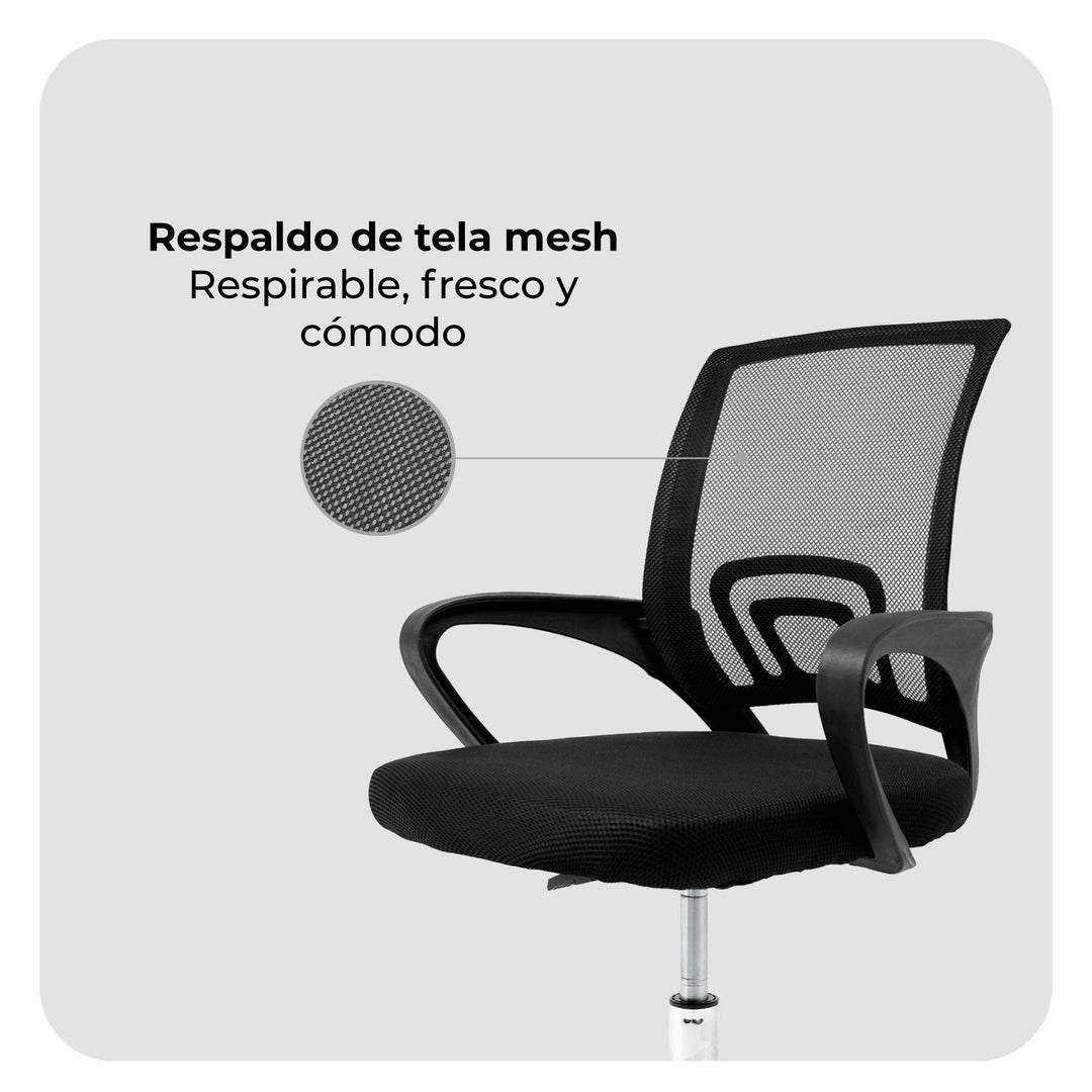 Silla de Oficina Ejecutiva Mesh con Base Cromada