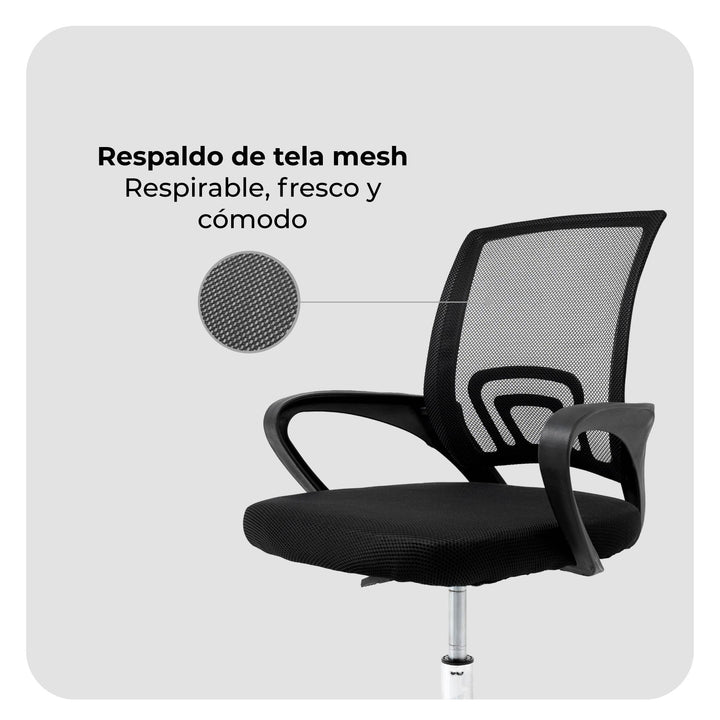 Silla de Oficina Ejecutiva Mesh con Base Cromada