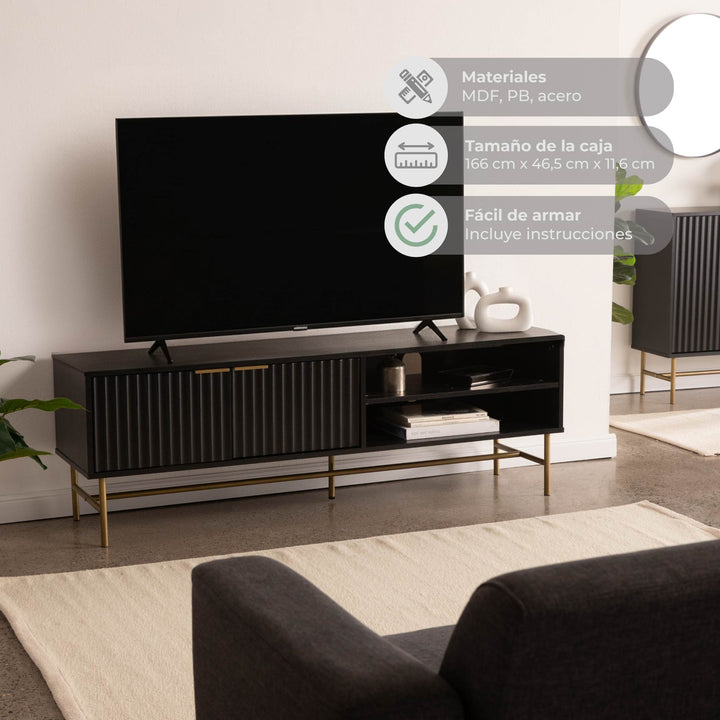 Mueble de TV Moderno Queens Negro