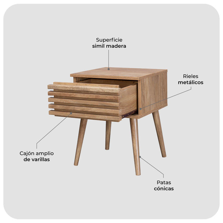 Mesa de Noche Dortmund Retro