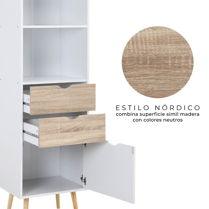 Biblioteca Vertical Gotemburgo Nórdico Blanca