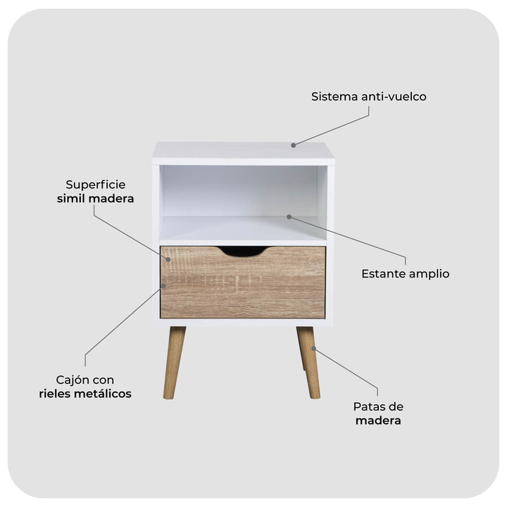 Mesa de Noche Tromso Nórdica