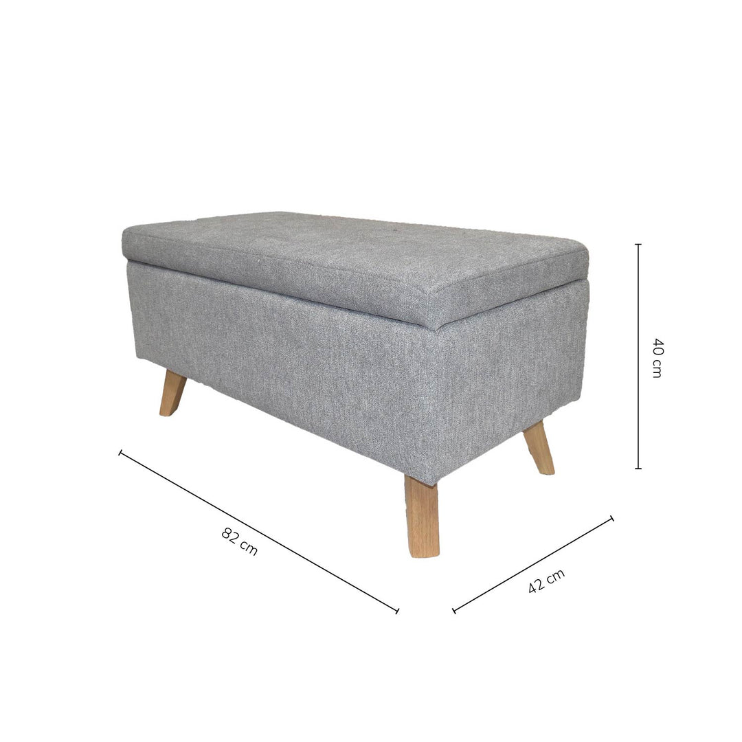 Banco Baul Tapizado Gris