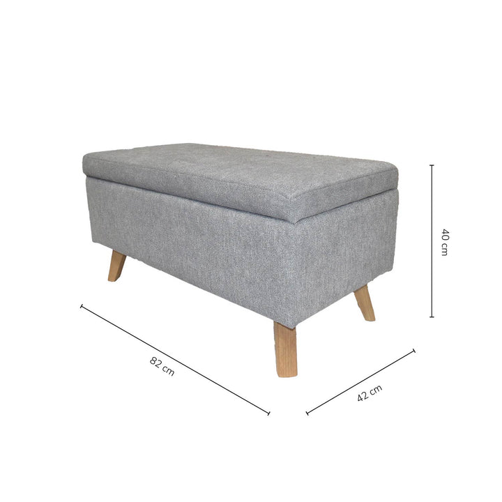 Banco Baul Tapizado Gris