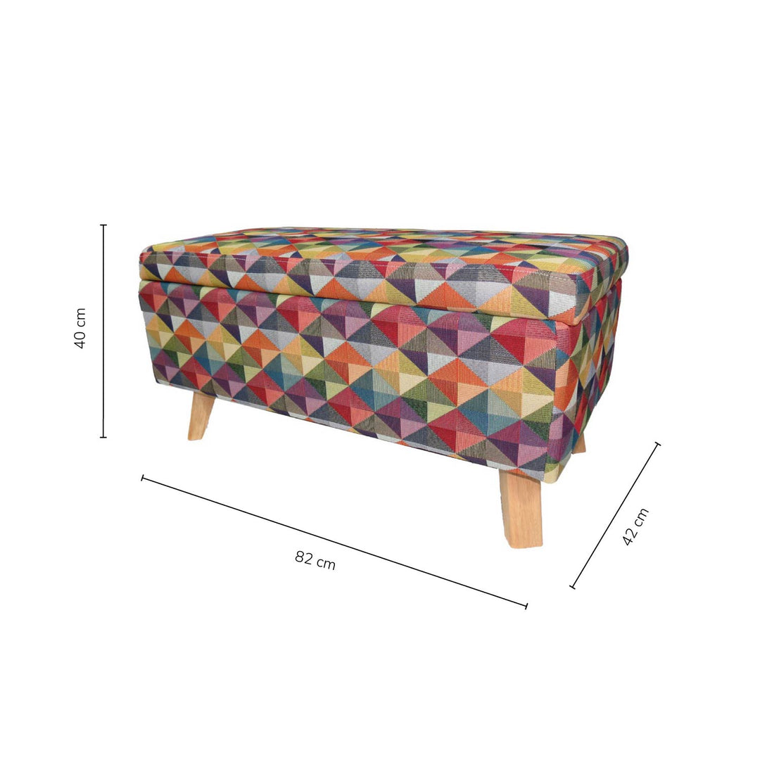 Banco Baul Tapizado Multicolor