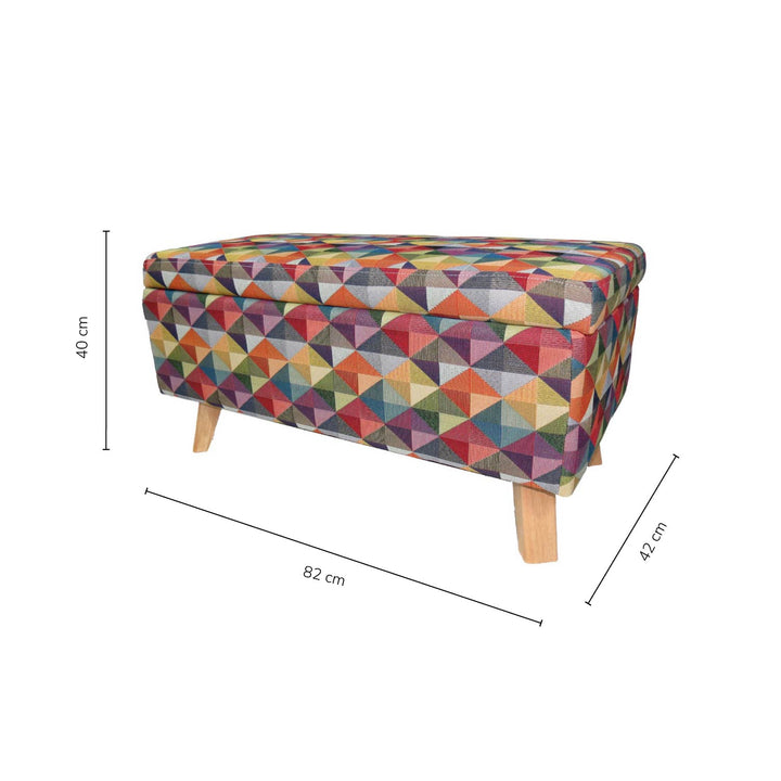 Banco Baul Tapizado Multicolor