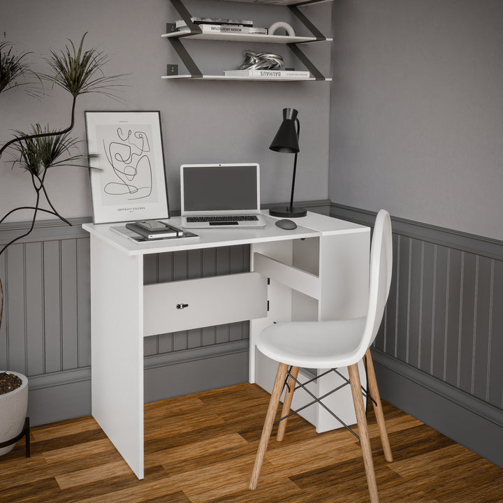 Escritorio Plegable de Melamina Blanco