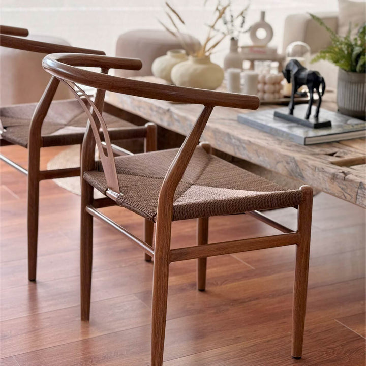 Set 2 Sillas de Comedor Makati Estilo Wishbone